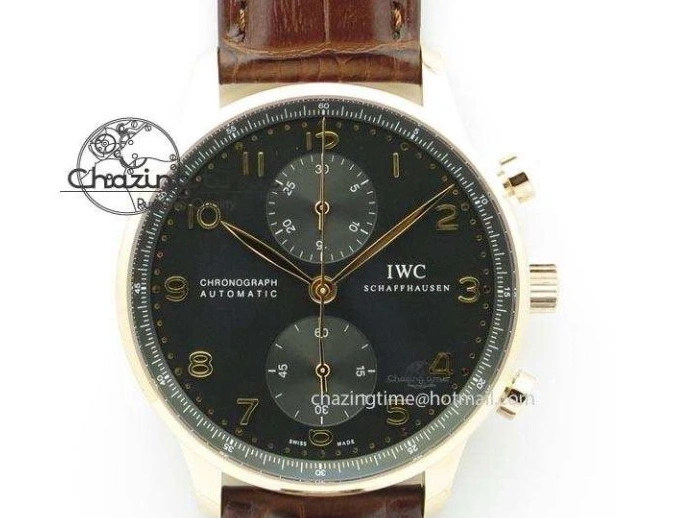 MIROTIME 0120 Portuguese Real PR IW500126 ZF 1:1 Best Edition Grey Red Dial On Black Leather Strap A52010 V Resilient 7333